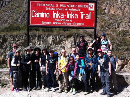Group picture just before starting Inca trail