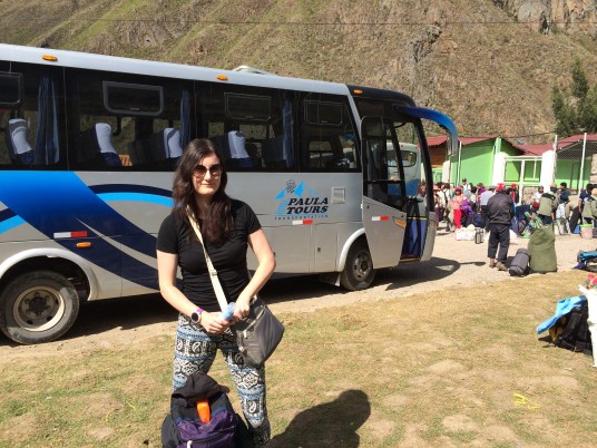 Beth ready to start the Inca trail on a sunny day