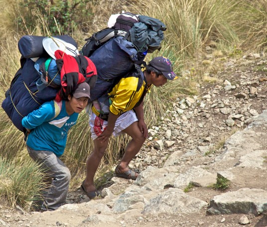 Inca trail porters - Photo by Greg Headley