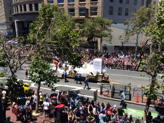 San Fracisco Gay Pride Parade from the Nordstrom building
