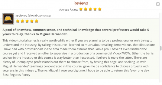 Here is one of hundreds of positive reviews I got on Udemy